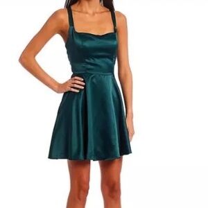 B. Darlin Satin Teal Dress